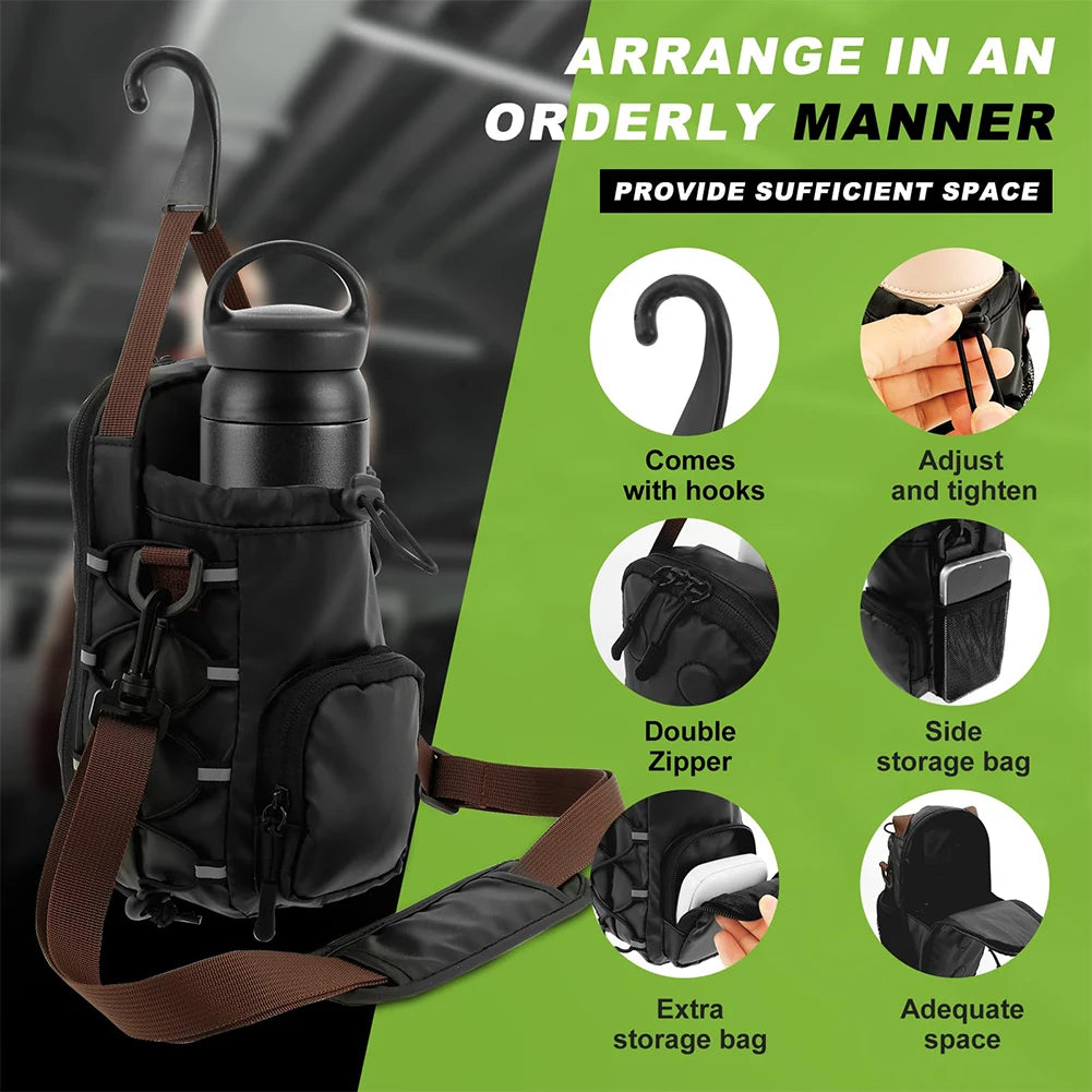 Magnetic Gym Chest Pouch with Bottle Holder Gym Crossbody Bag Gym Bottle Carrier Bag for Gym Sports Travel Carry-On Items