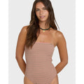 BILLABONG Women'S Summer Hi Yarn-Dyed Tully One Piece Swimsuit, High-Leg Medium Coverage Beach Swimsuit, Removable Adjustable Straps, Removable Cups, Recycled Fabric