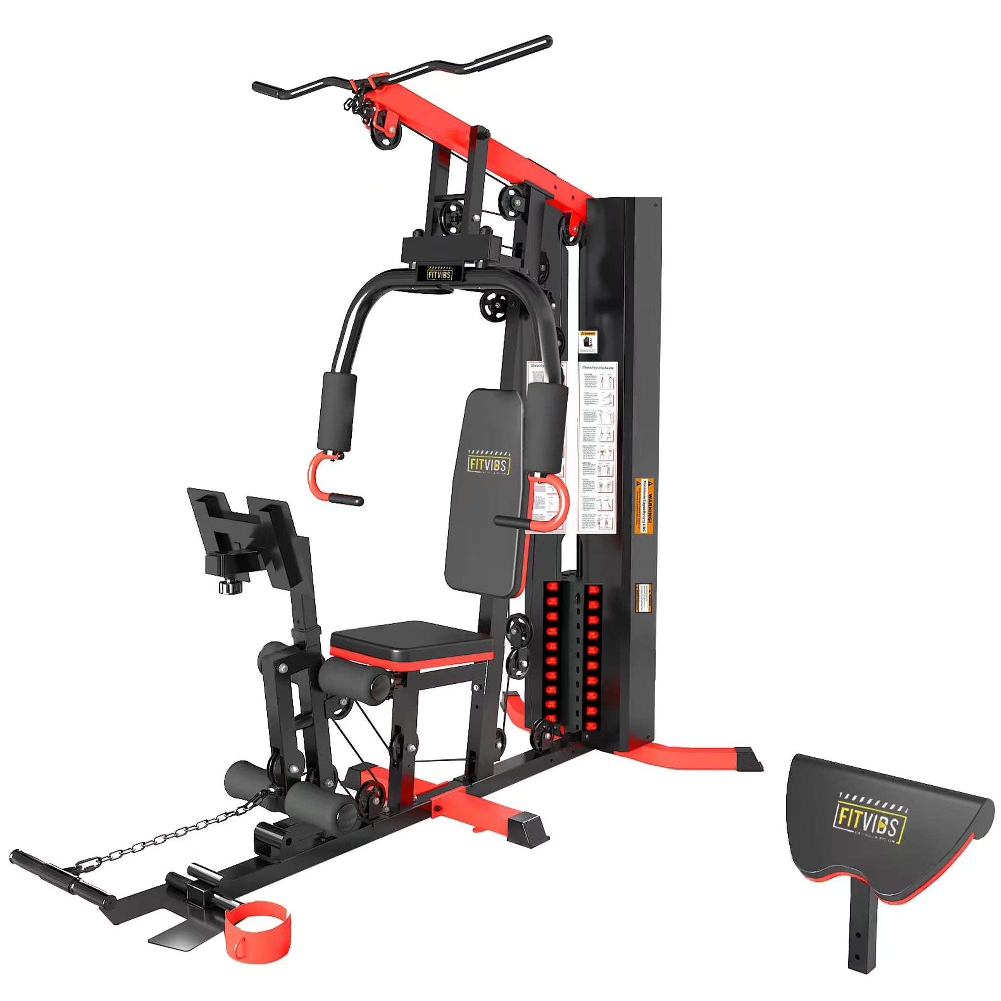 LX760 Multifunctional Full Home Gym System Workout Station with 122.5 Lbs Weight Stack, One Station with Leg Training Pedal