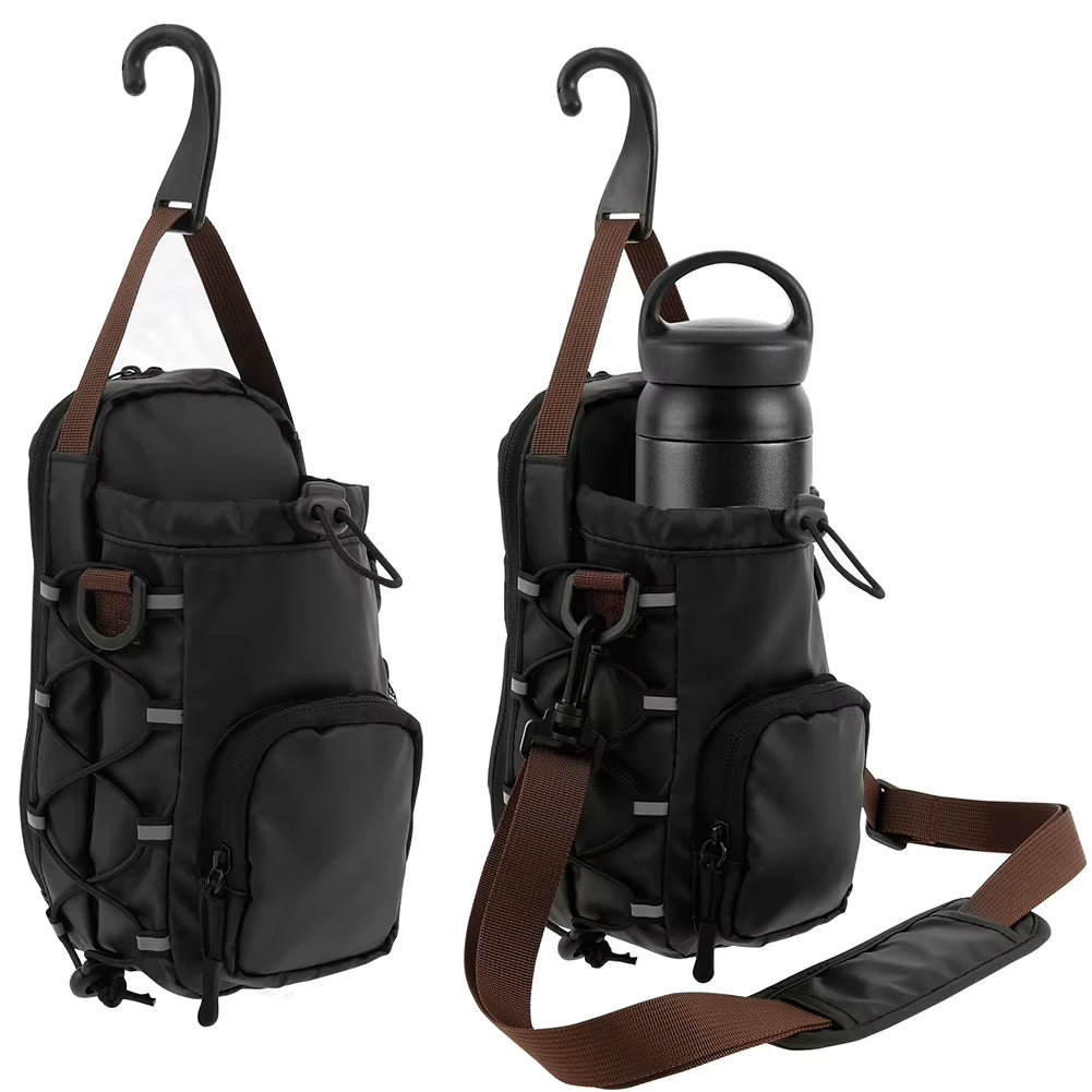 Magnetic Gym Chest Pouch with Bottle Holder Gym Crossbody Bag Gym Bottle Carrier Bag for Gym Sports Travel Carry-On Items